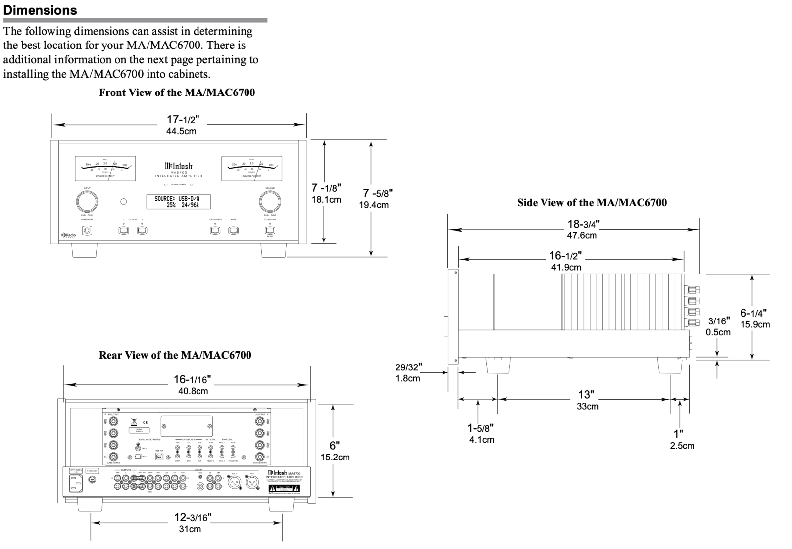 Mcintosh Mac6700 Solid State Receiver With Hd Fm/Am Radio Dac Mc/Mm Phono Integrated Amplifier