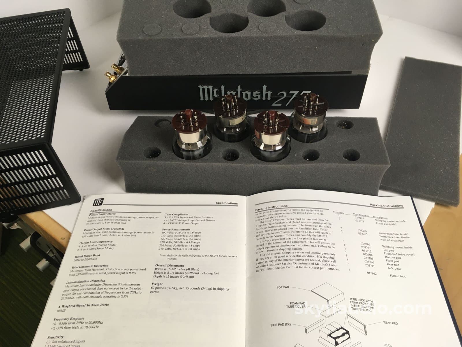Mcintosh Mc-275 Mk-V Tube Amplifier Mint And Complete