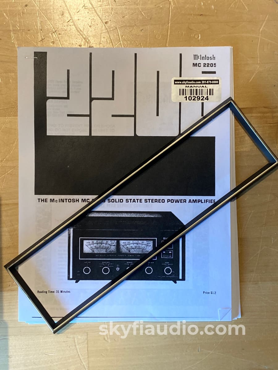 Mcintosh Mc2205 Vintage Stereo Amplifier - New Glass