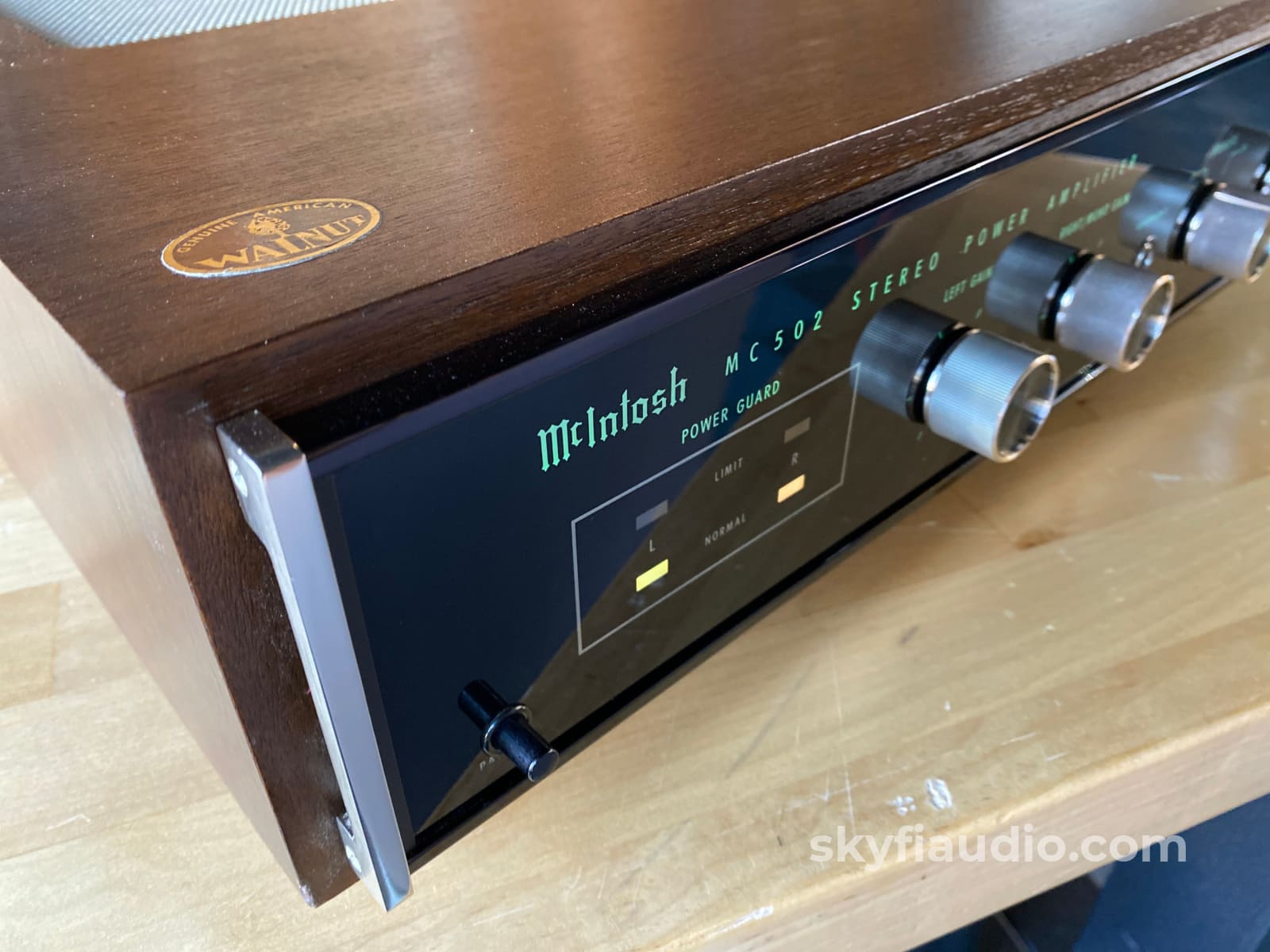Mcintosh Mc502 Vintage Solid State Amplifier With Wood Cabinet