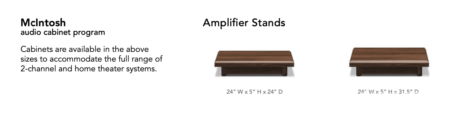 Mcintosh Solid Wood Amplifier Stand By Symbol Audio - Standard Depth Accessory