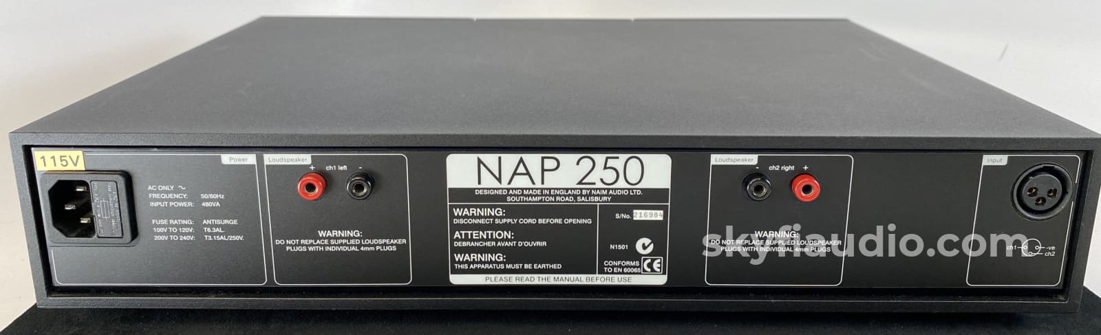 Naim Audio Nap 250 Amplifier - Like New Bonus Witch Hat Cable