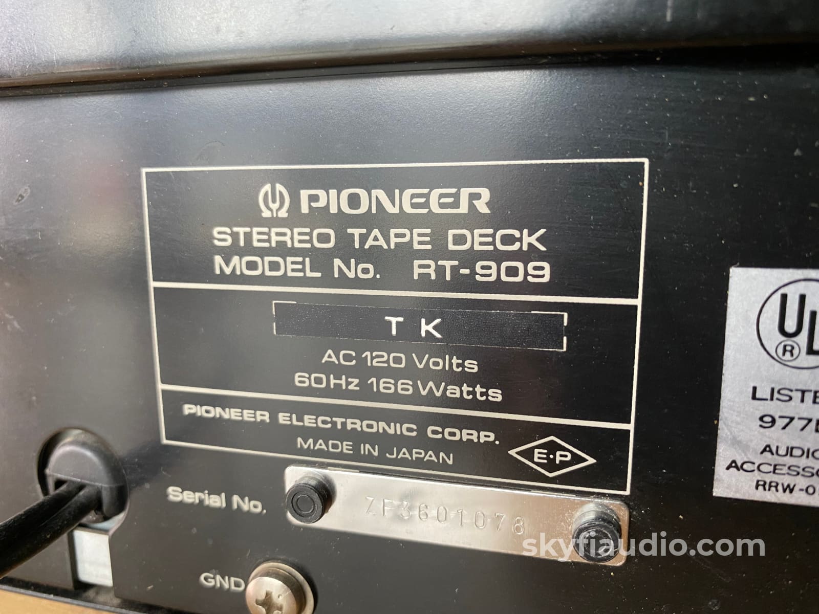 Pioneer RT909 10.5 reel to reel tape recorder 1985 Tech