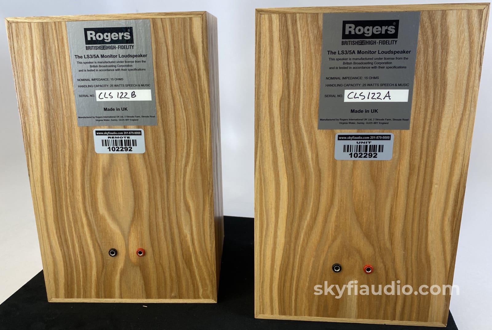 Rogers Ls3/5A Bbc Bookshelf Speakers - Mint Reissue Made In The Uk