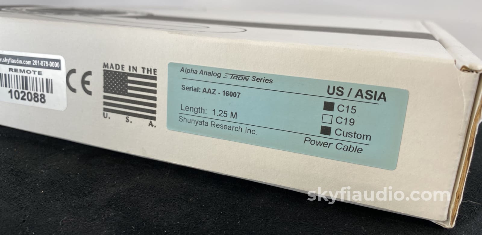 Shunyata Research - Zi-Tron Alpha Analog C15 Custom Power Cable - 1.25