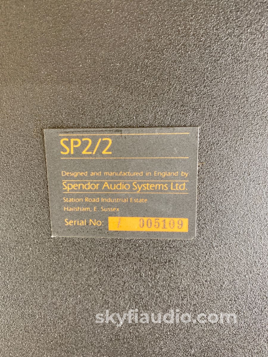 Spendor Sp 2/2 Speakers Super Rare Made In The Uk
