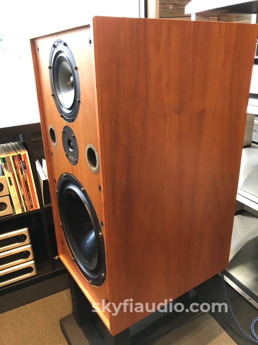 Spendor SP100 3-Way Speakers with Stands, Gorgeous Teak Finish