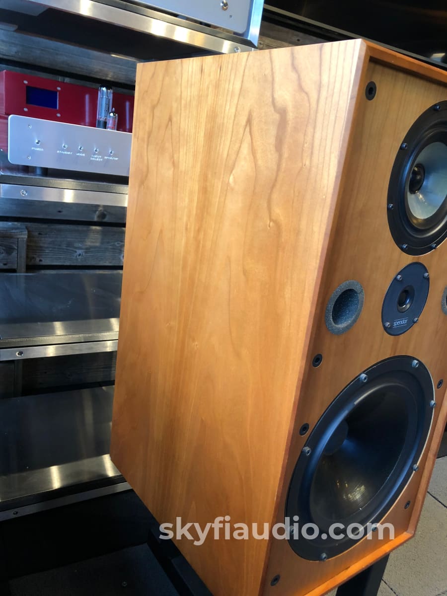 Spendor Sp100 3-Way Speakers With Stands Gorgeous Teak Finish