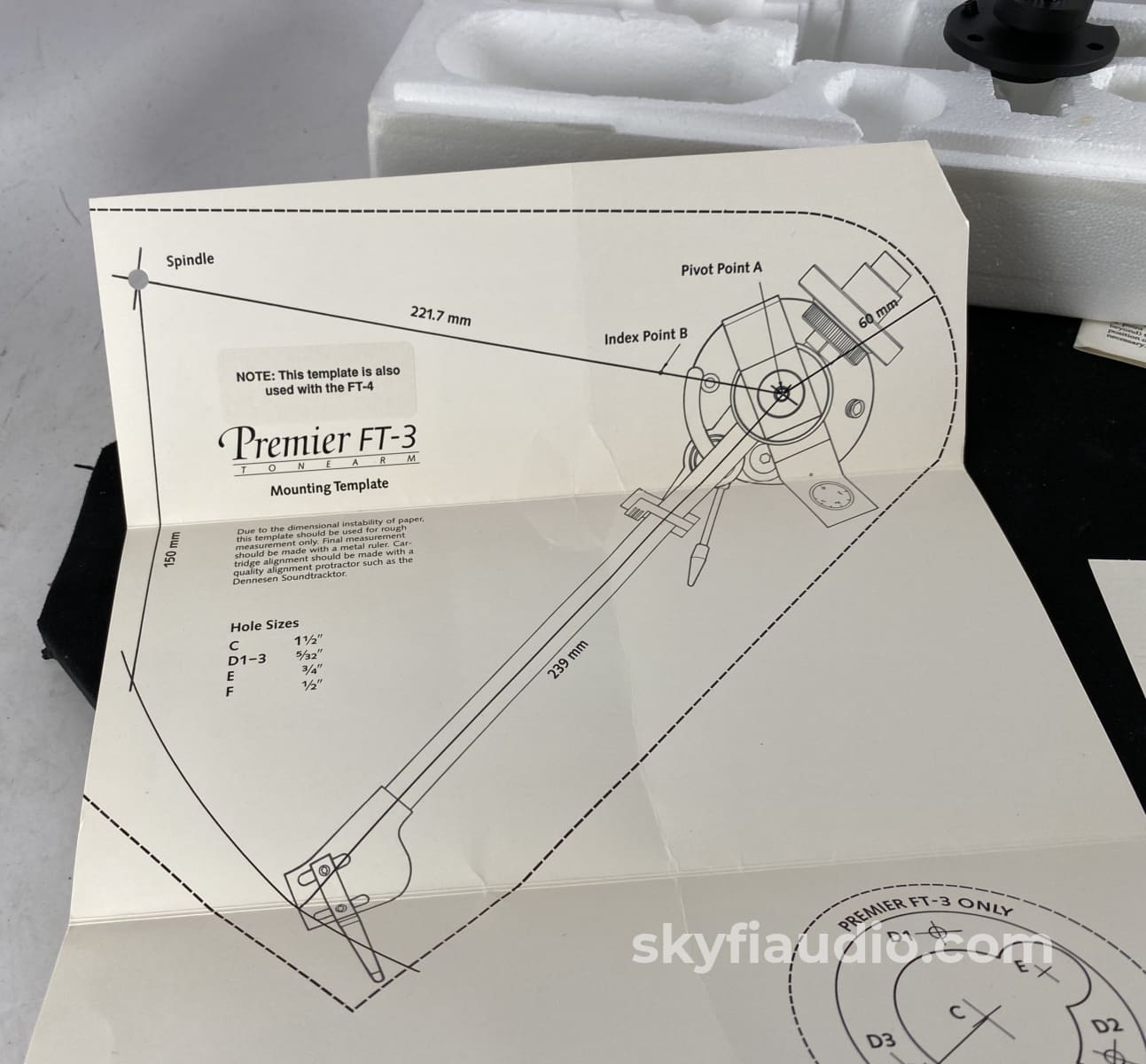 Sumiko Premier Ft-4 Stereo Gimbal Bearing Tonearm New In Box Accessory