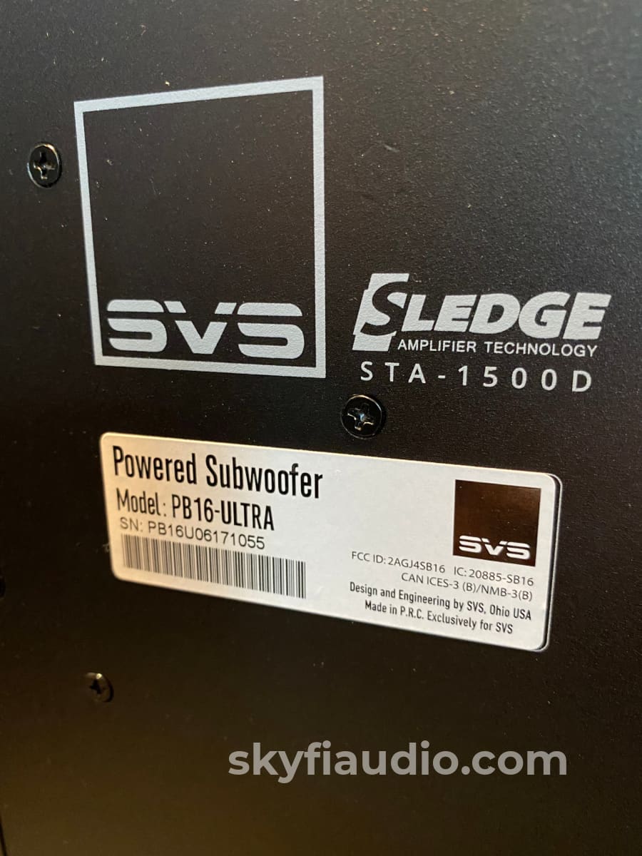 Svs Pb16-Ultra Series 16 Massive Subwoofer 1 500 Watts Rms! Speakers