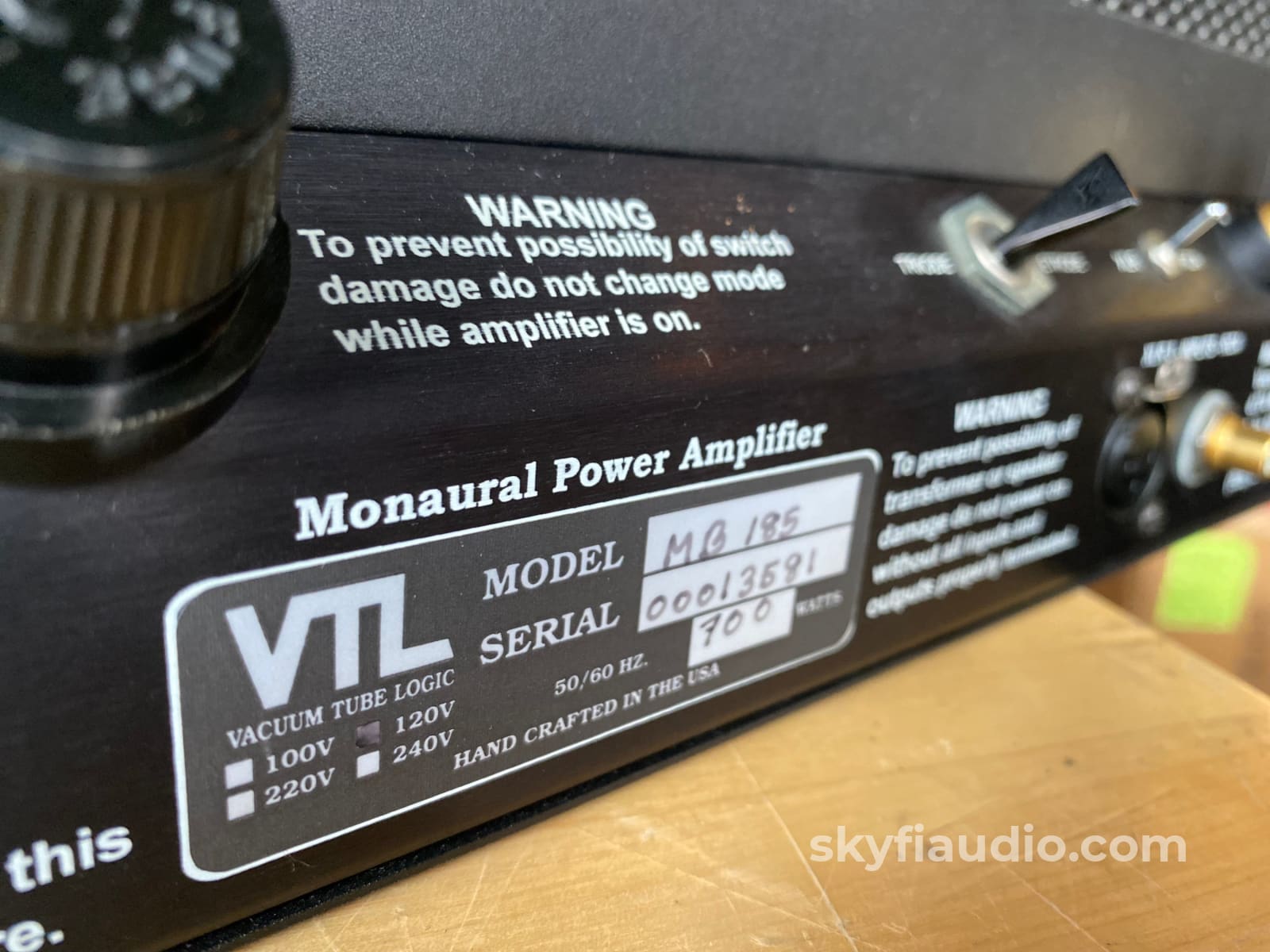 Vtl Mb-185 Signature Tube Monoblock Amplifiers - Super Clean Amplifier