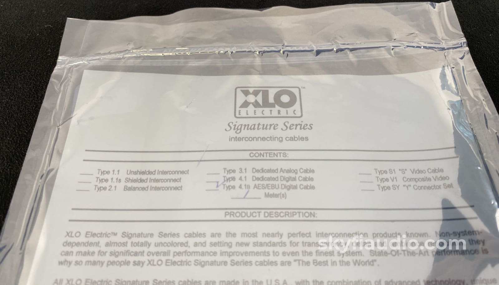 Xlo Signature Series Type 4.1B Digital Aes/Ebu Interconnect (Xlr) - Like New In Packaging 1M (2 Of